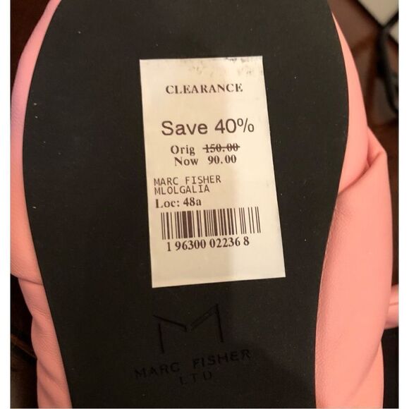 MARC FISHER - 🎉HP🎉 L Sz 5.5 “Ogalia” Pink Puffy Leather Slides. NEW IN BOX - Picture 8 of 16